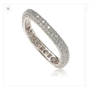 NEW Suzy Levian Sterling Silver Cubic Zirconia Modern Pave Square Eternity Band
